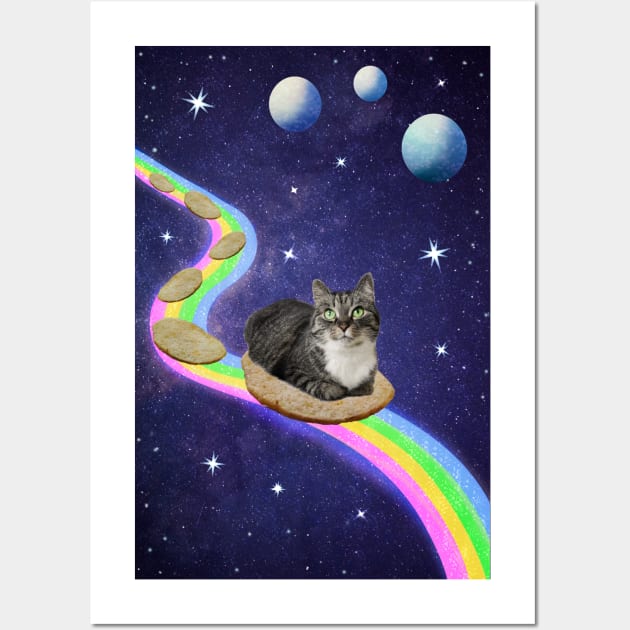 Cute cat in Space Wall Art by Purrfect